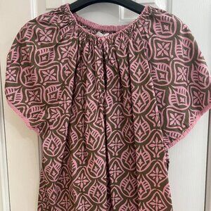 Velvet Mosaic Print Top - Size Large